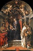 Fra Filippo Lippi The Madonna and the Nno enthroned with the holy juan the Baptist, Victor Bernardo and Zenobio France oil painting artist